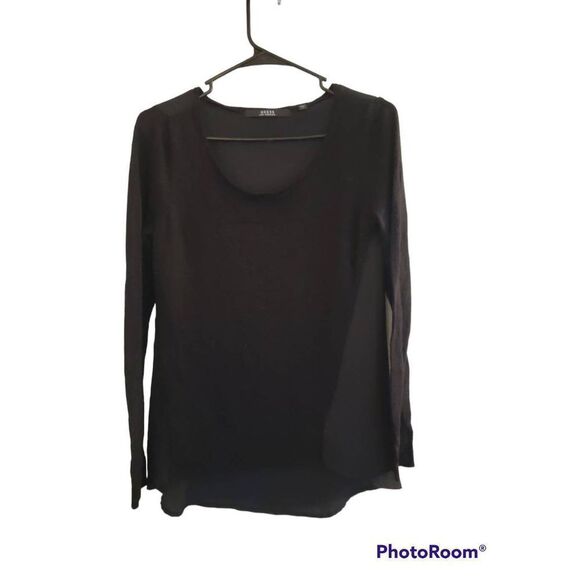 Guess Black Long Sleeve Chiffon Top S - Picture 1 of 5